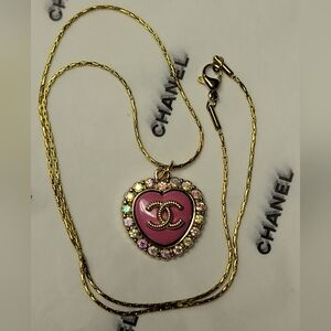 18" Gold Plated Chain Chanel Zipper Pull Necklace